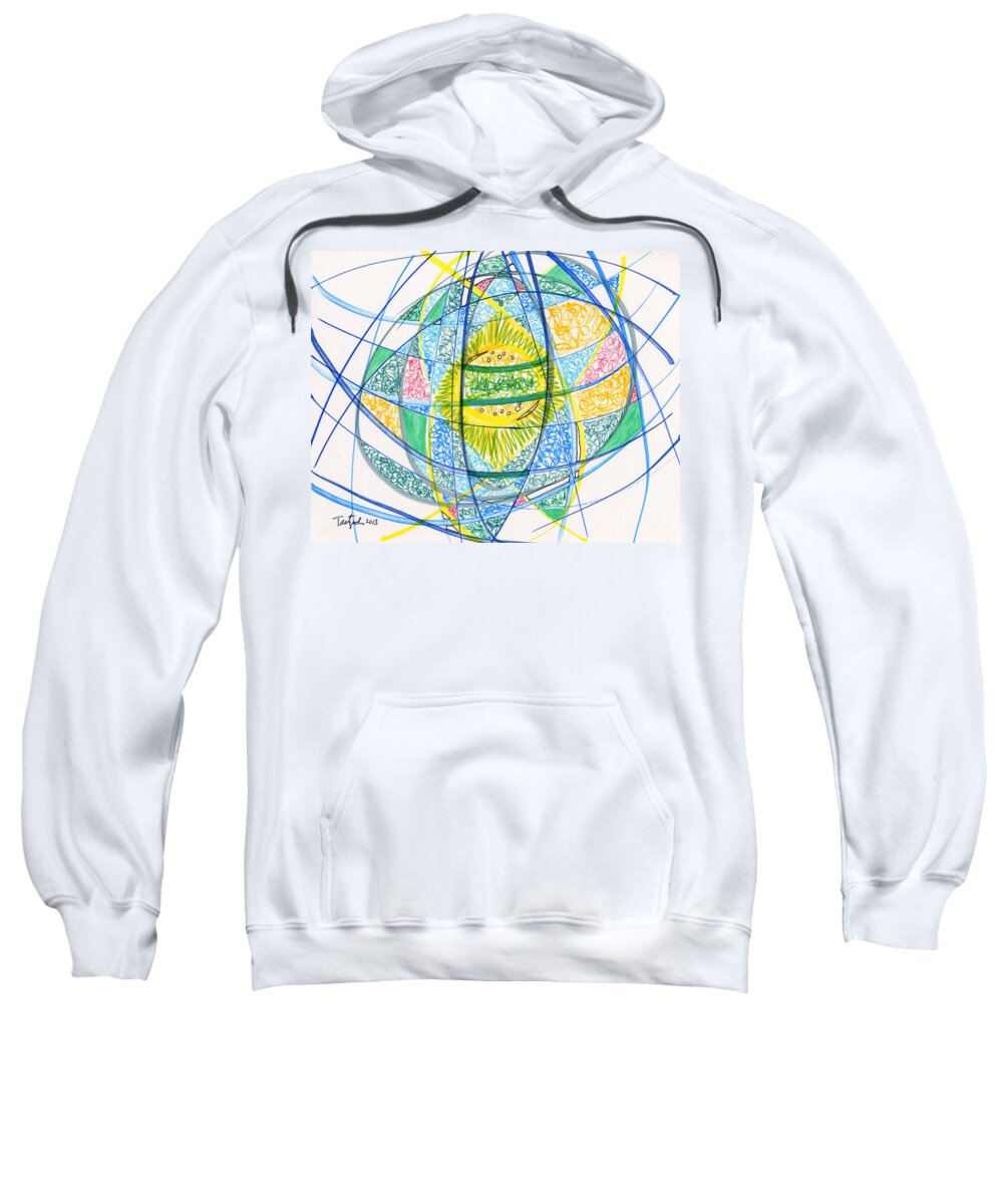 Abstract Sweatshirt featuring the drawing 2013 Abstract Drawing #2 by Lynne Taetzsch