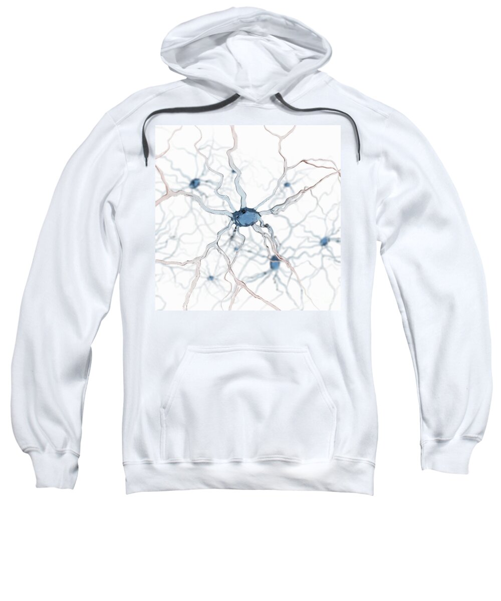 Digitally Generated Image Sweatshirt featuring the photograph Neurons #38 by Science Picture Co