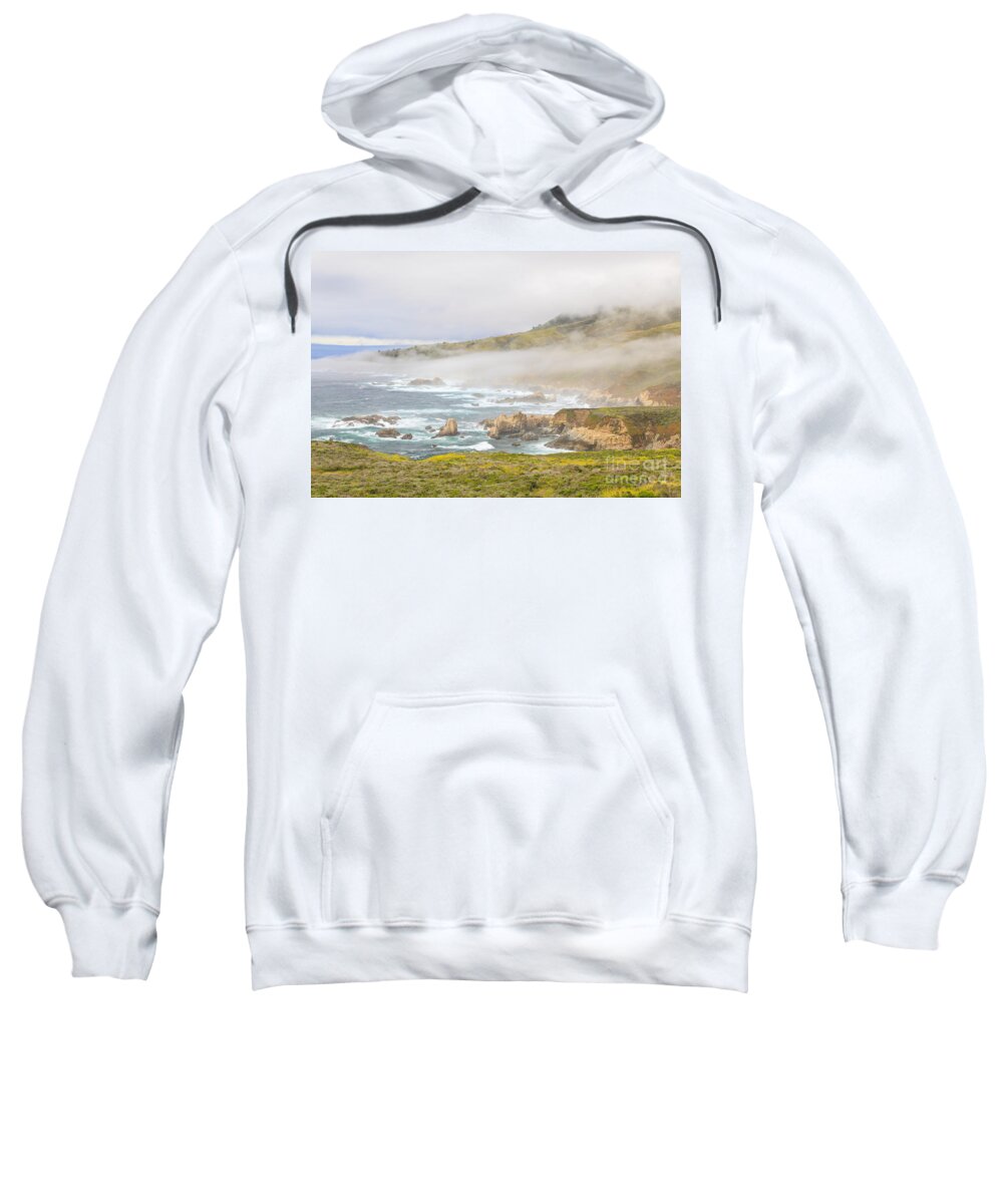 Big Sur Sweatshirt featuring the photograph Fog engulfing Big Sur coast #3 by Ken Brown