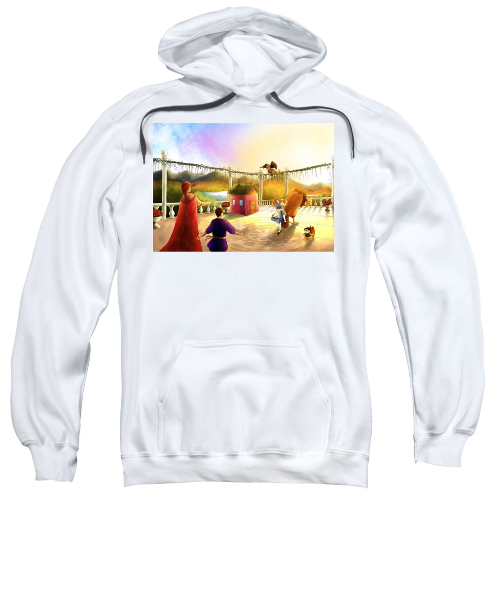 Fantasy Sweatshirt featuring the painting The Palace Balcony #2 by Reynold Jay