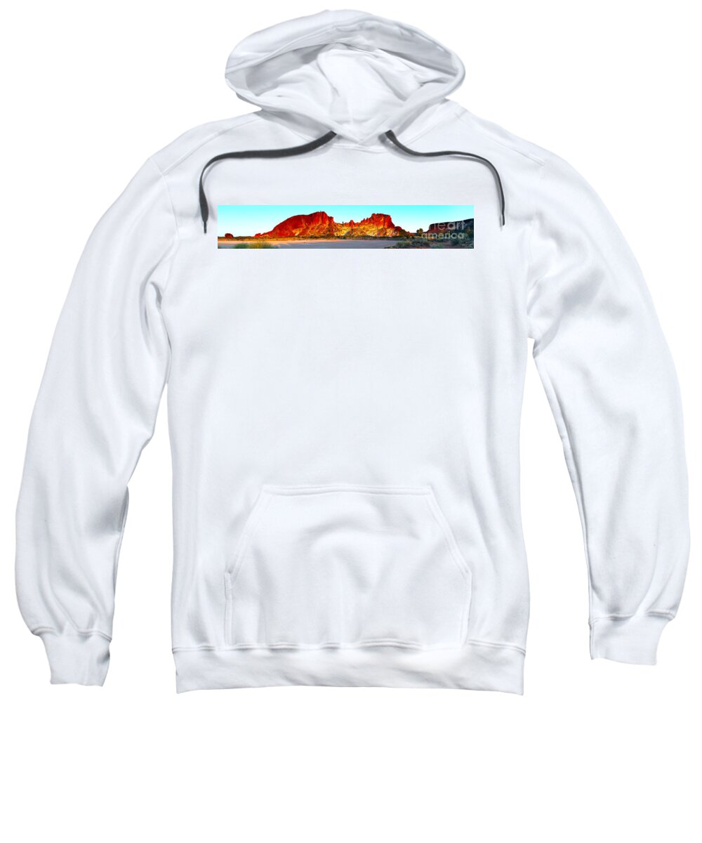 Rainbow Valley Outback Landscape Australian Central Australia Clay Pan Dry Arid Panorama Panoramic Sweatshirt featuring the photograph Rainbow Valley #32 by Bill Robinson