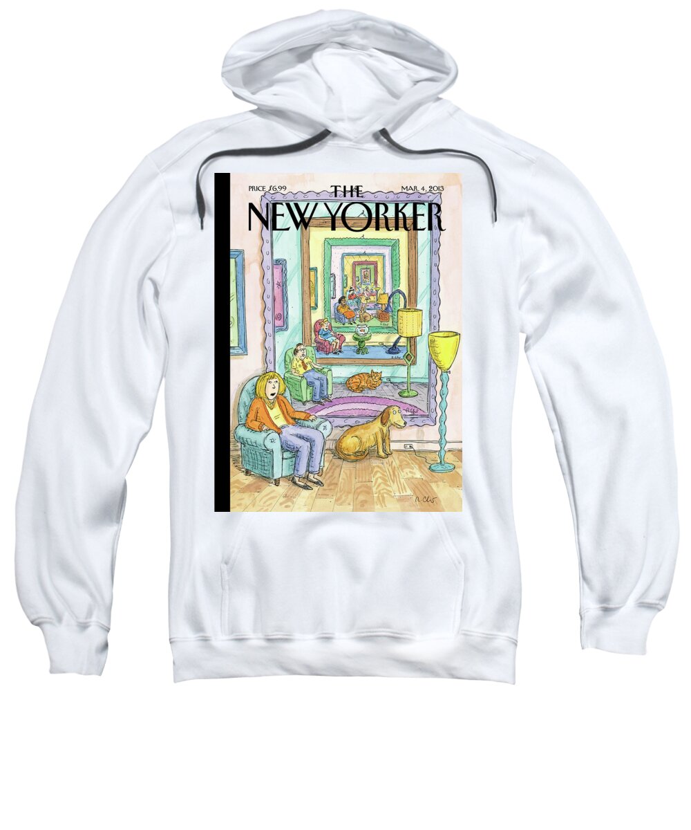 Dog Sweatshirt featuring the painting Ad Infinitum by Roz Chast