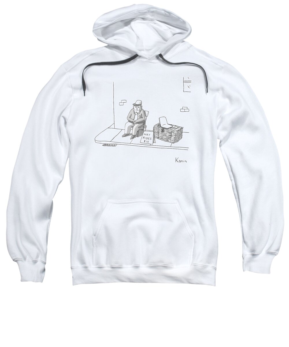 Captionless Sweatshirt featuring the drawing New Yorker March 9th, 2009 by Zachary Kanin