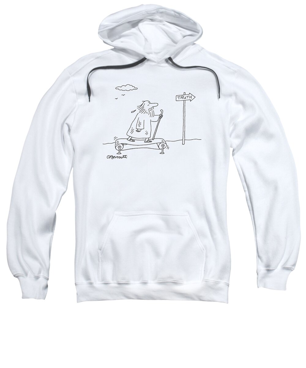 Truth Sweatshirt featuring the drawing New Yorker April 16th, 2007 by Charles Barsotti