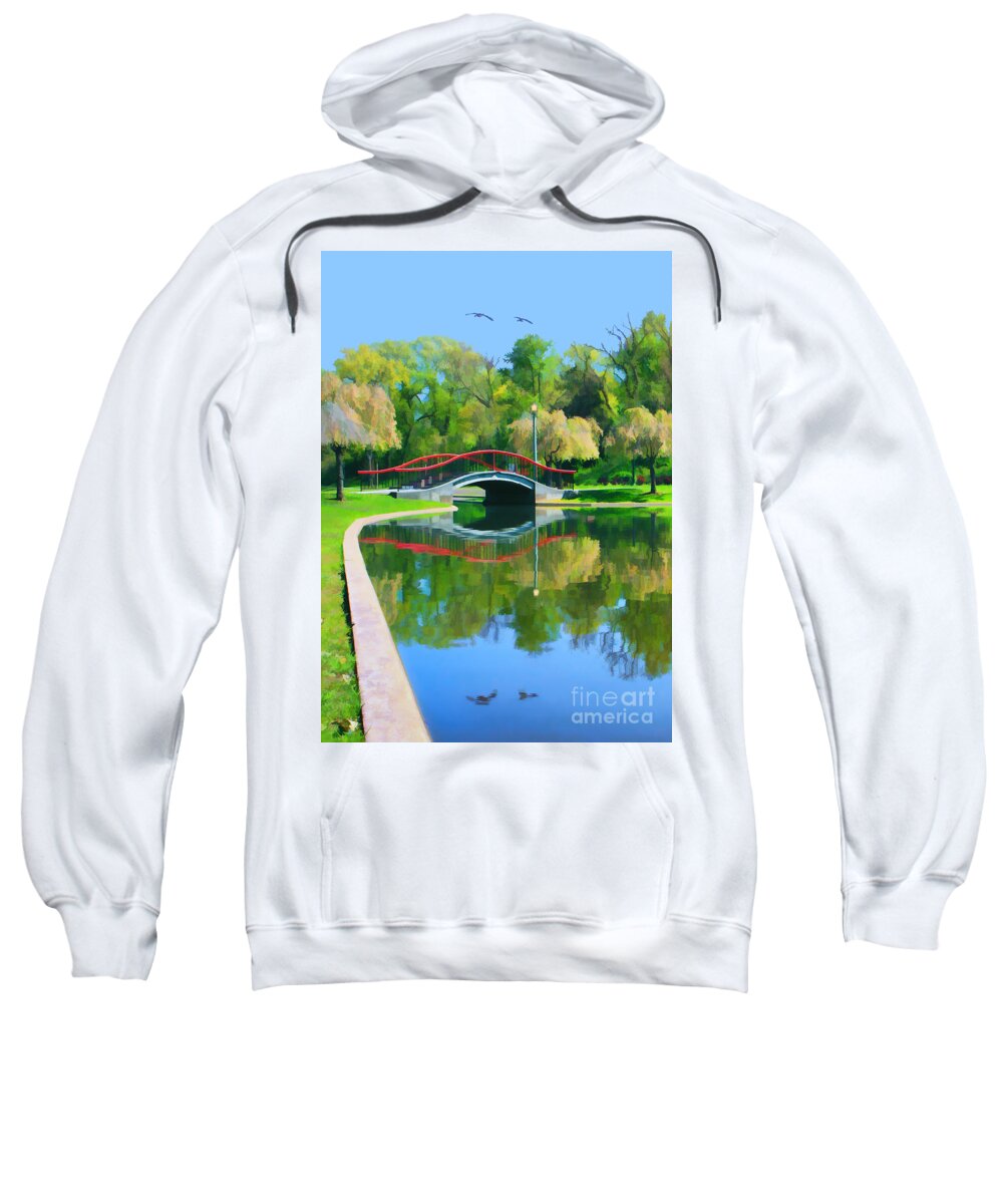 Bridges Sweatshirt featuring the photograph Flyover by Geoff Crego