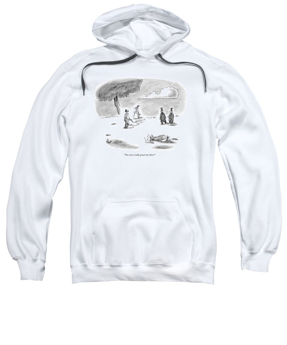 Word Play Sweatshirt featuring the drawing You Were Really Great Out There! by Frank Cotham