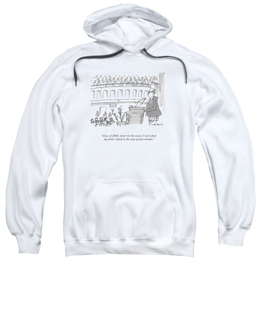 Graduation Speeches Sweatshirt featuring the drawing Class Of 2008 by Michael Crawford