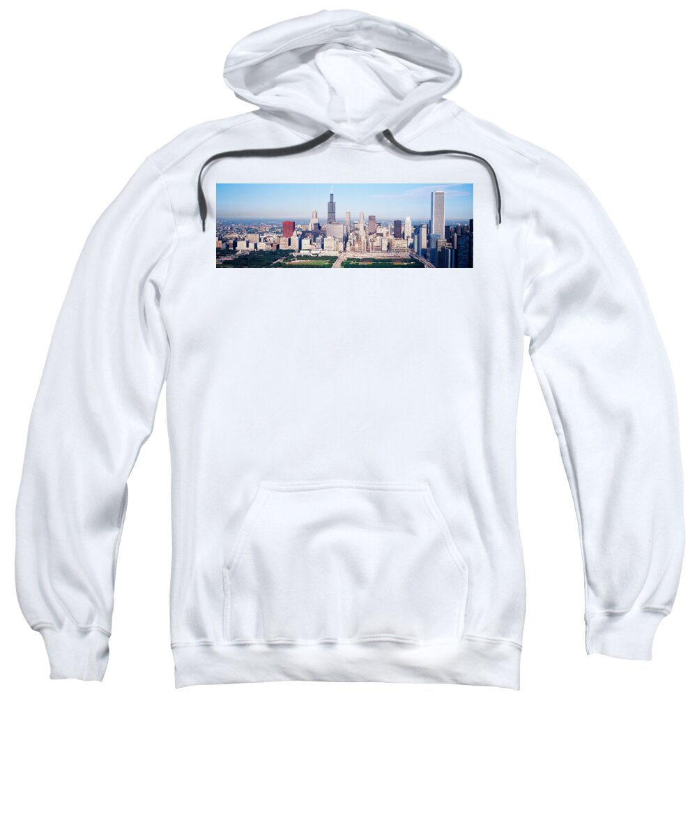 Photography Sweatshirt featuring the photograph Aerial View Of Buildings In A City #9 by Panoramic Images