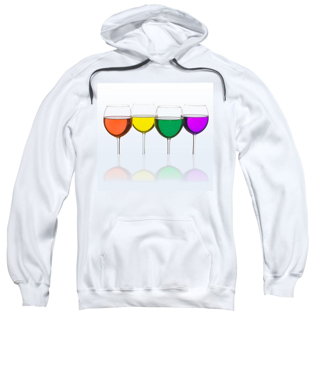 Alcohol Sweatshirt featuring the photograph Colorful Wine Glasses #9 by Peter Lakomy