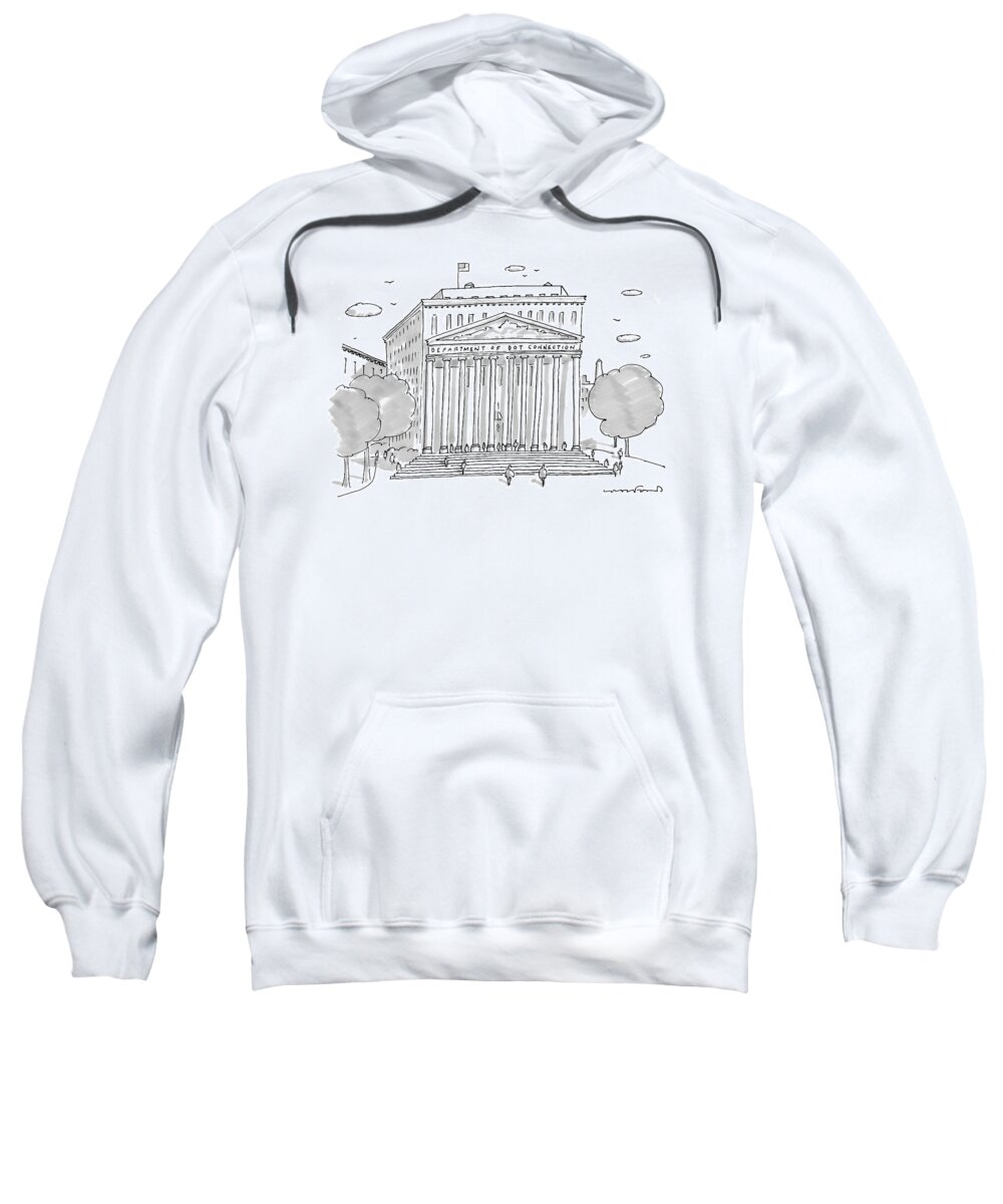 The White House Sweatshirt featuring the drawing A Building In Washington Dc Is Shown by Michael Crawford