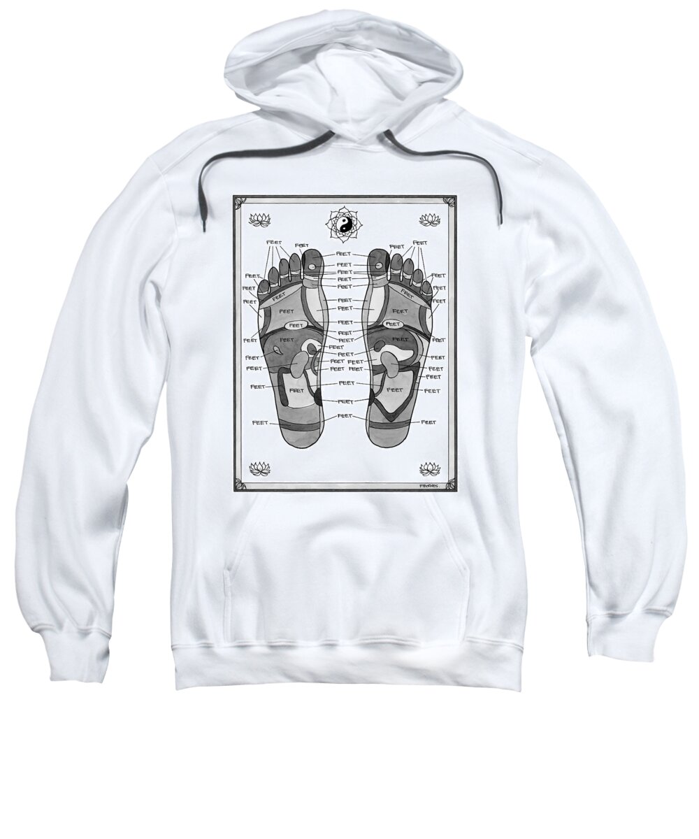 Captionless Sweatshirt featuring the drawing A Diagram Of Parts Of The Foot by Pat Byrnes