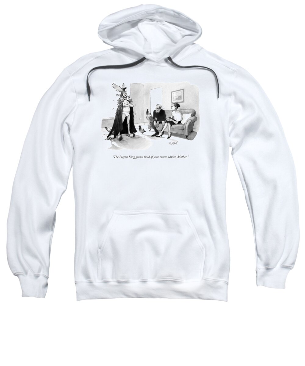 Son Sweatshirt featuring the drawing A Man In Underwear And A Cape by Will McPhail