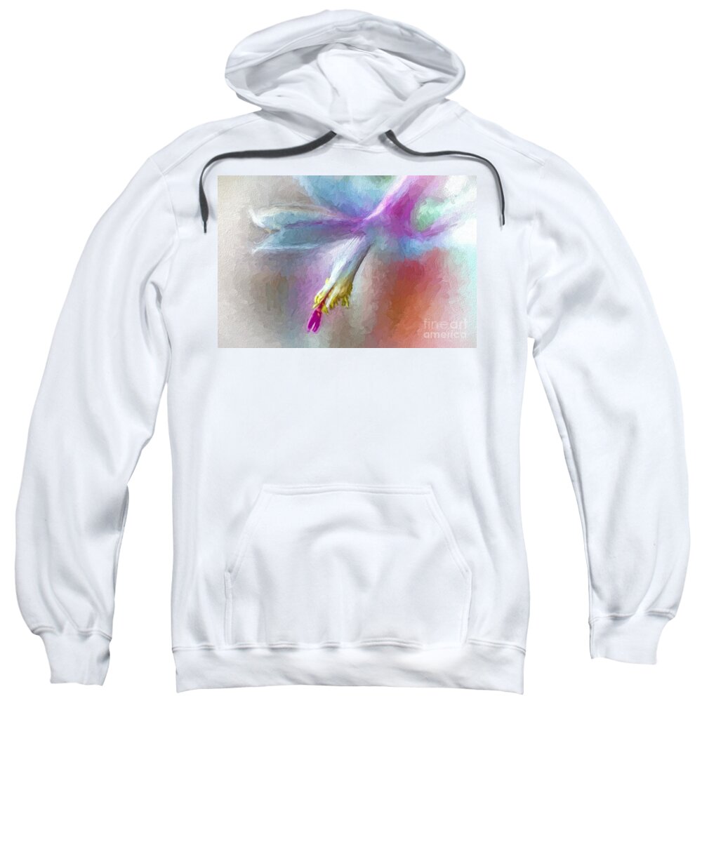 Canvas Prints Sweatshirt featuring the photograph A Painted Christmas Cactus by Dave Bosse