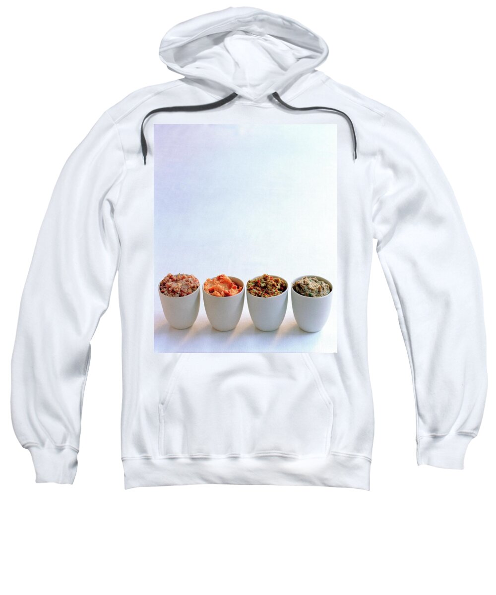 Condiment Sweatshirt featuring the photograph A Selection Of Spreads by Romulo Yanes