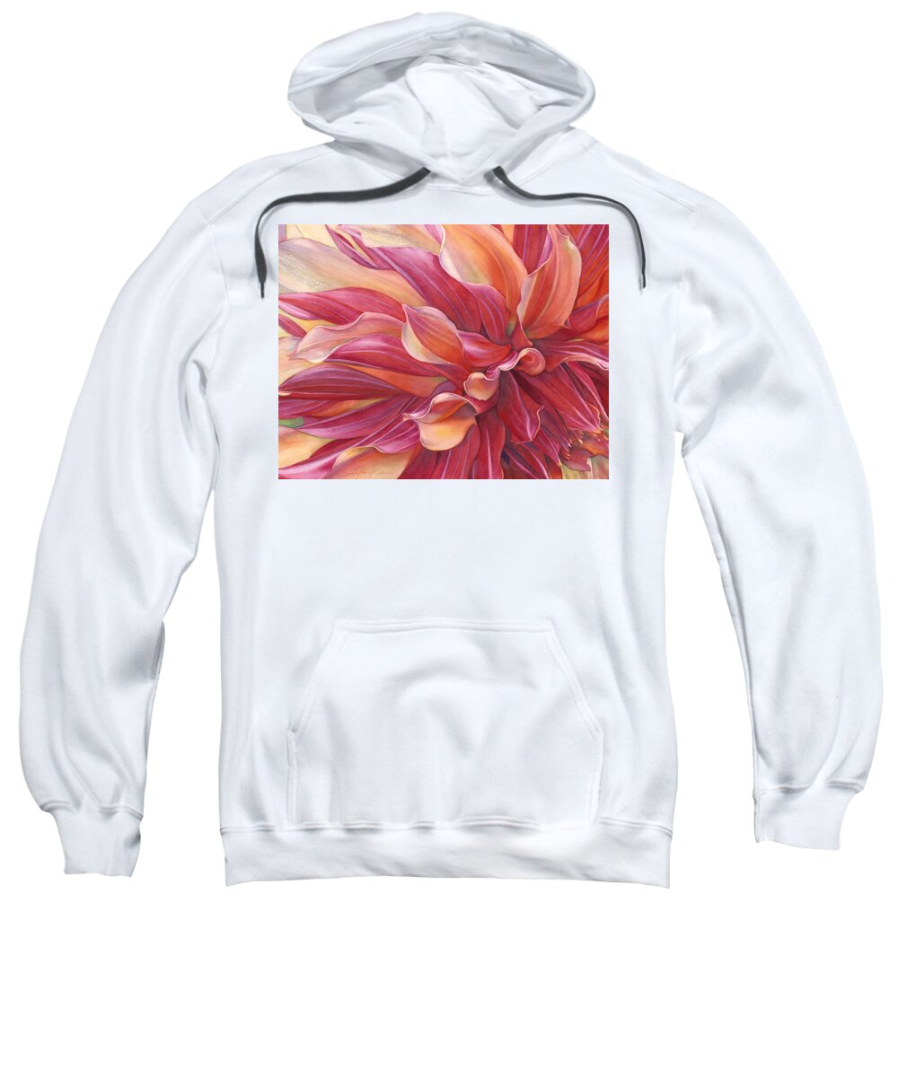 Flower Sweatshirt featuring the painting Ablaze by Sandy Haight