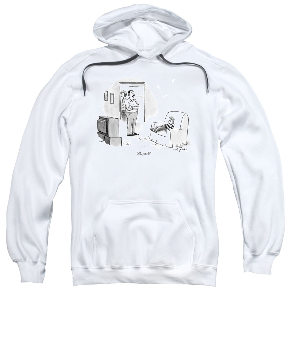 Television - General Sweatshirt featuring the drawing Ah, Youth! by Mike Twohy