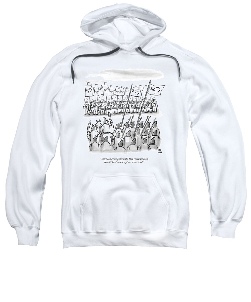 War Sweatshirt featuring the drawing An Army Lines Up For Battle by Paul Noth