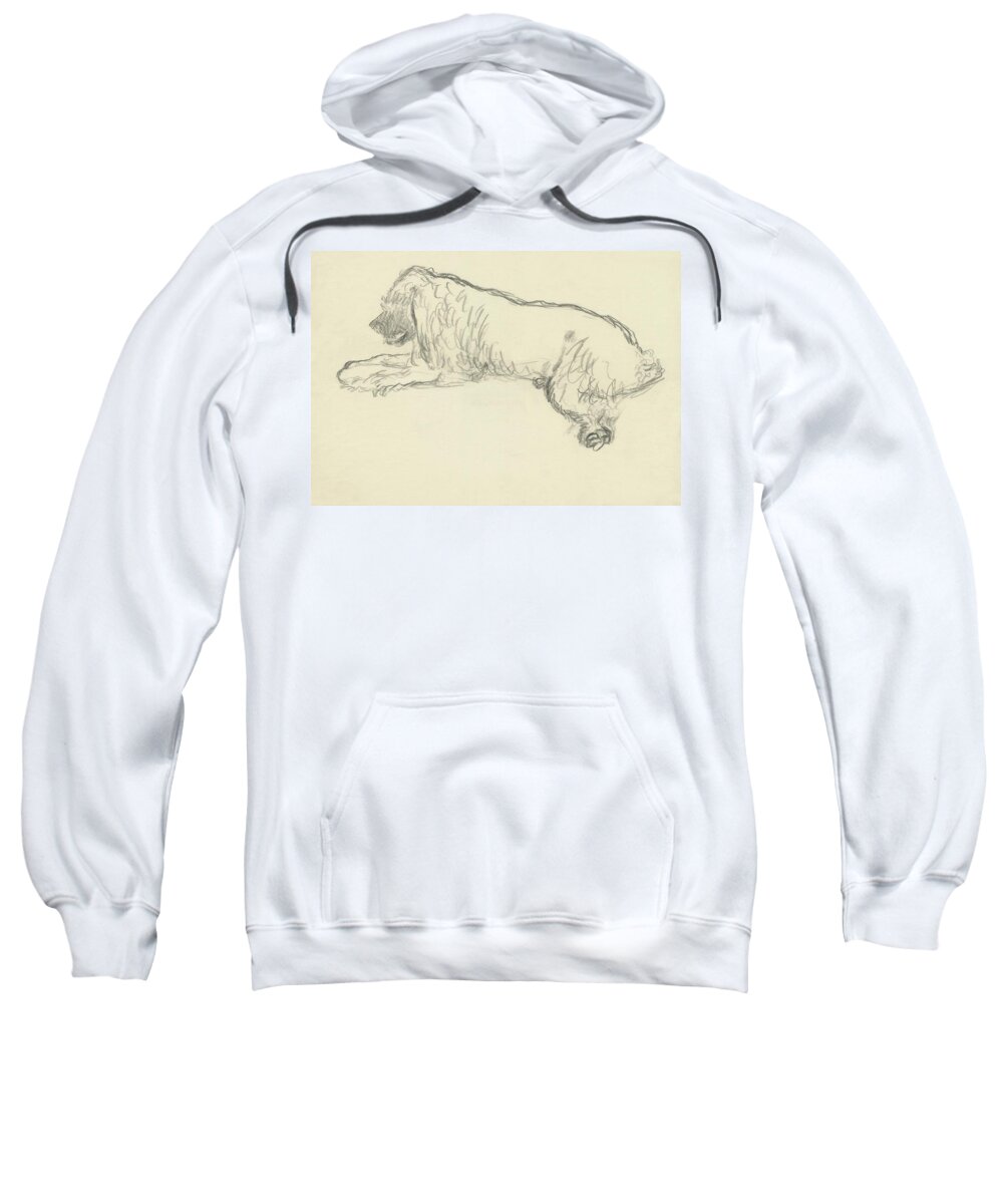 Illustration Sweatshirt featuring the digital art An Illustration Of A Dog by Carl Oscar August Erickson