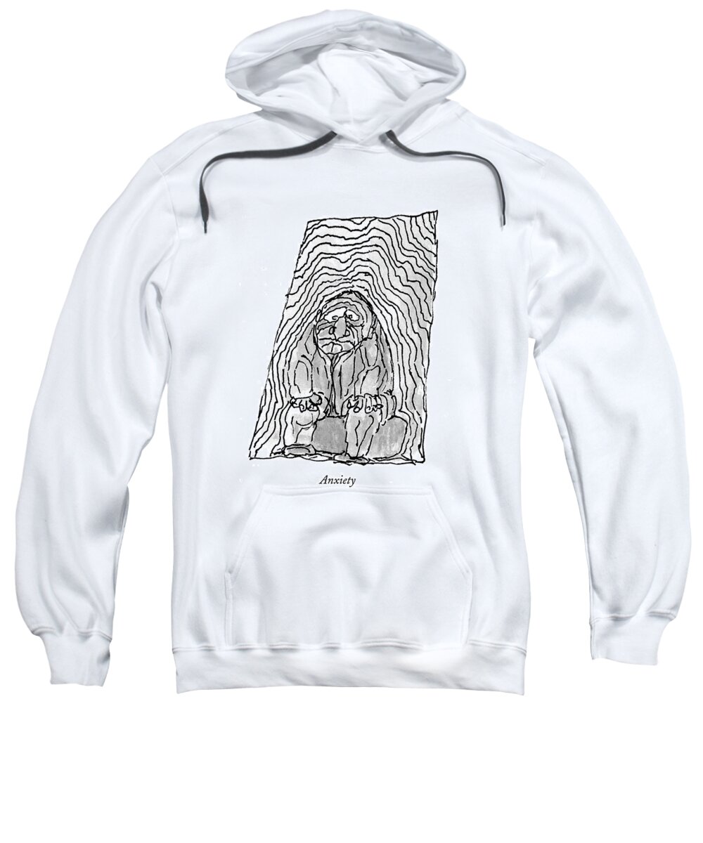 118787 Wst William Steig Anxiety
 (eight Drawings Depicting Exhaustion Sweatshirt featuring the drawing Anxiety by William Steig
