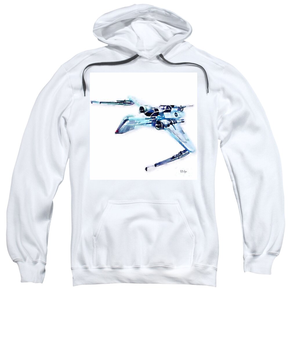 Arc-170 Sweatshirt featuring the painting ARC-170 starfighter by HELGE Art Gallery