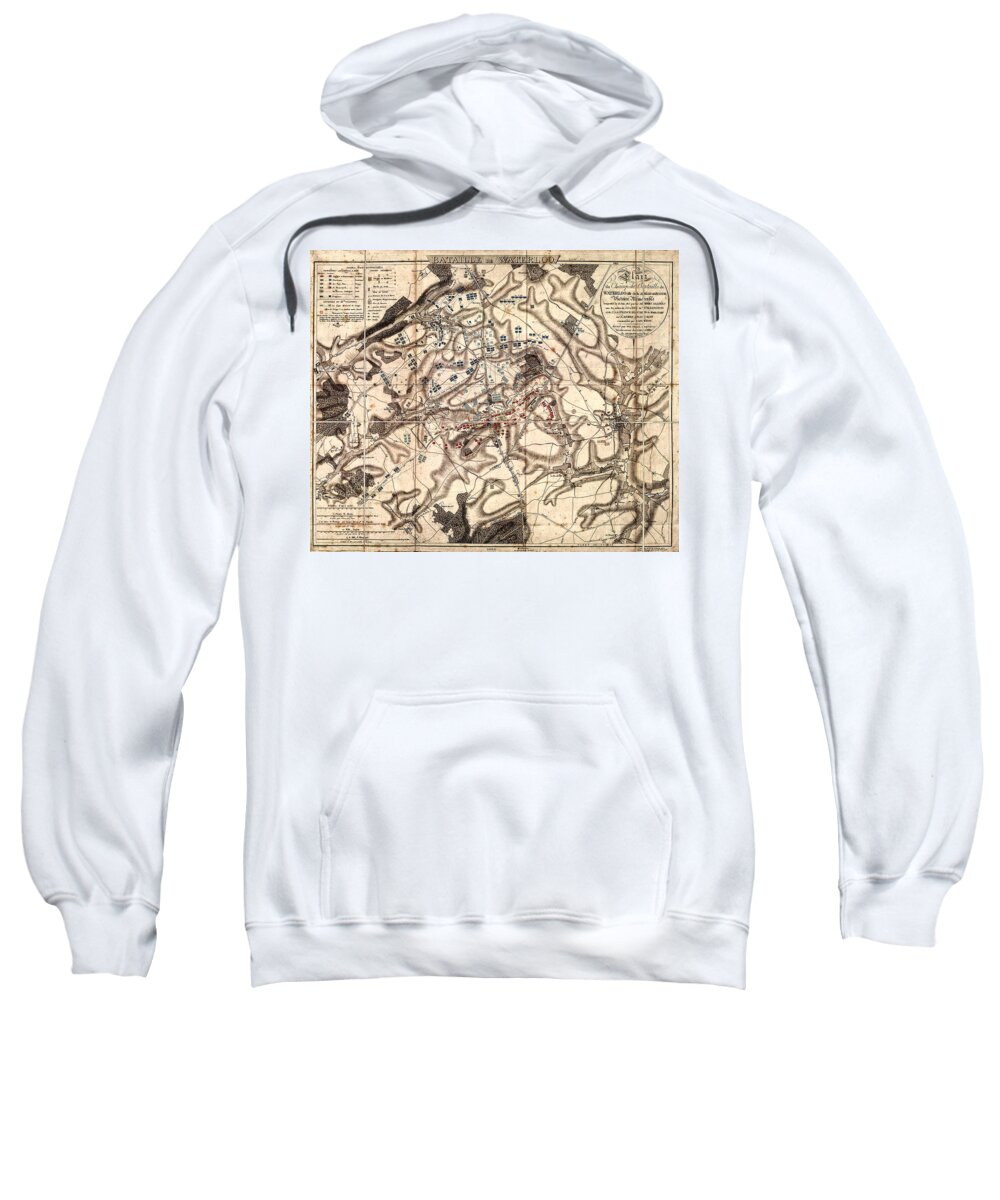 Waterloo Sweatshirt featuring the photograph Battle of Waterloo Old Map by Phil Cardamone