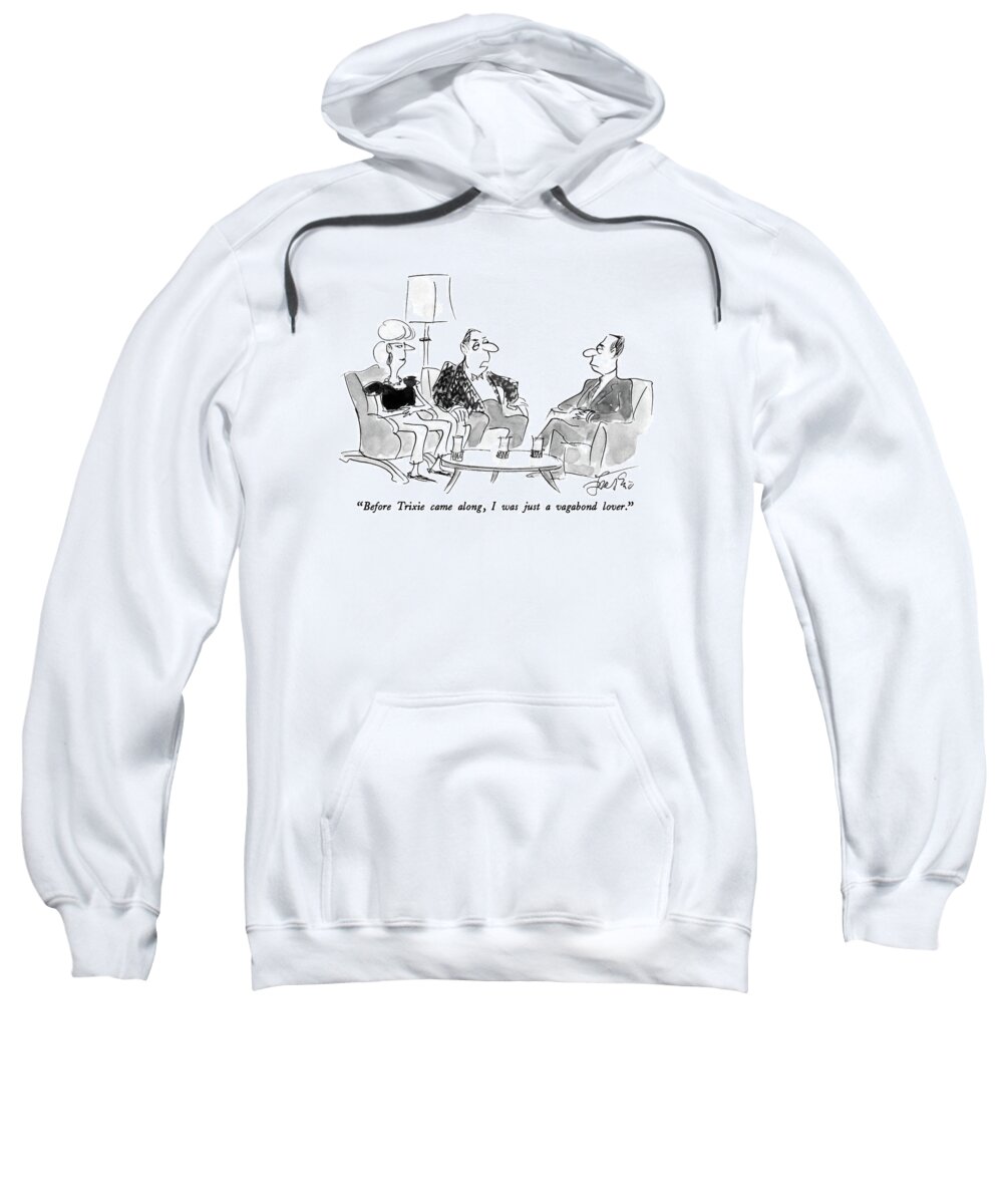 Relationships Sweatshirt featuring the drawing Before Trixie Came by Edward Frascino