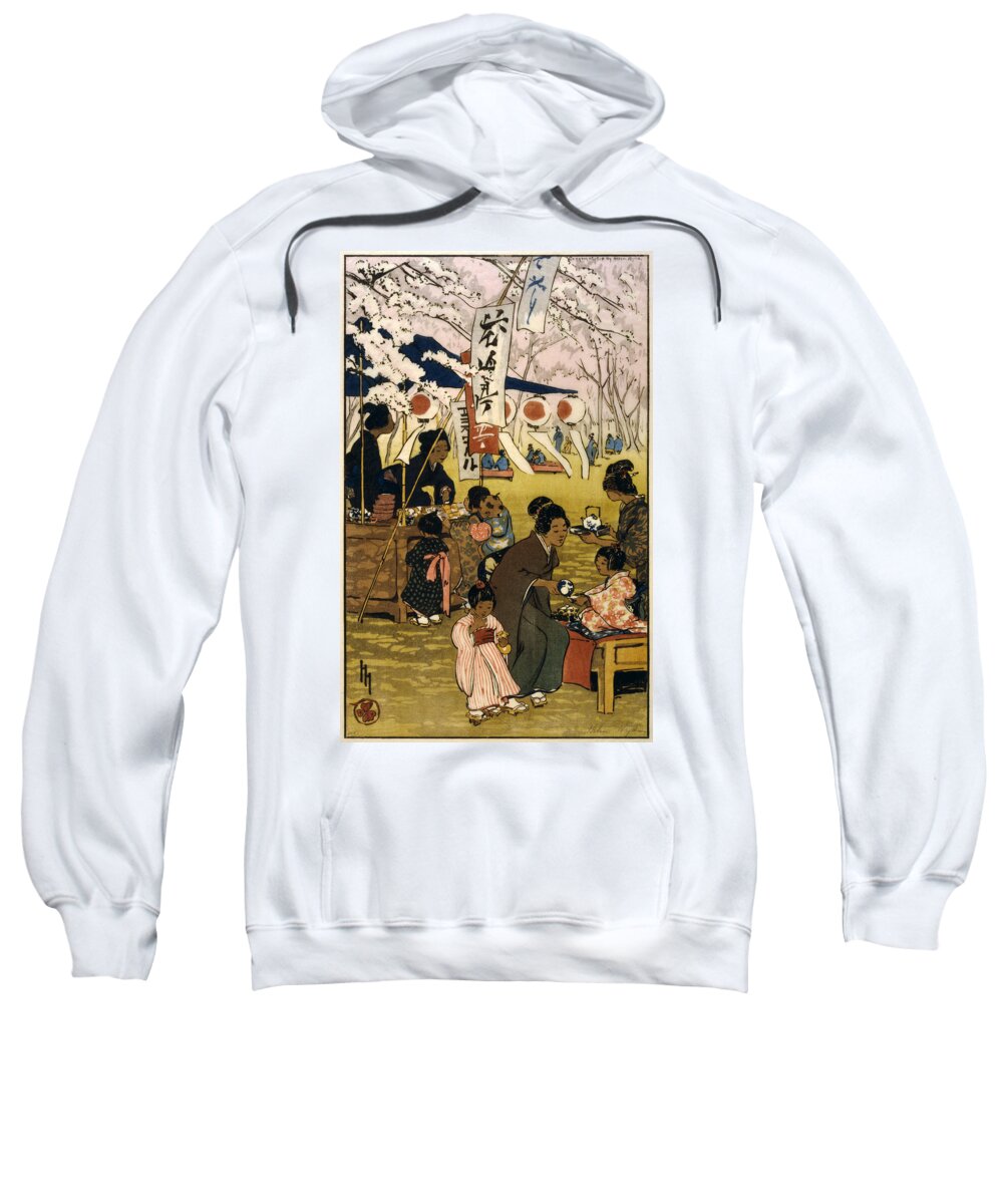 Japan Sweatshirt featuring the digital art Blossom Time in Tokyo by Georgia Clare