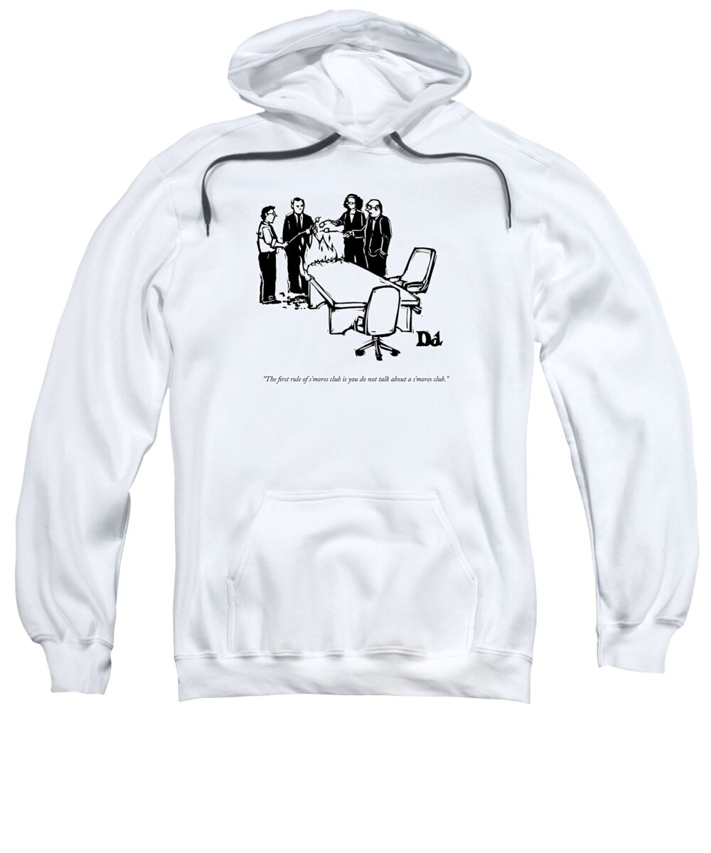 Caption Contest Tk Sweatshirt featuring the drawing Businessmen And Women Warm Themselves On A Fire by Drew Dernavich