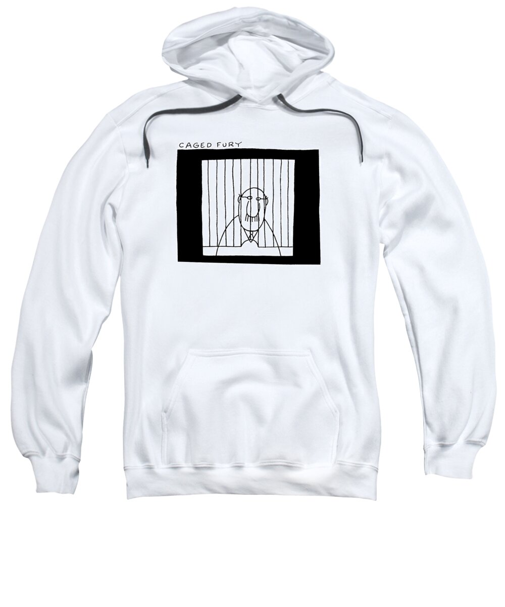 Psychology Sweatshirt featuring the drawing Caged Fury by Charles Barsotti