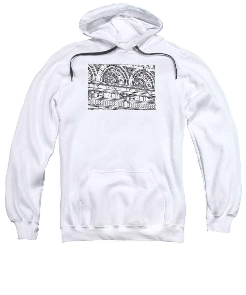 Carnegie Hall Sweatshirt featuring the drawing Carnegie Hall by Ira Shander