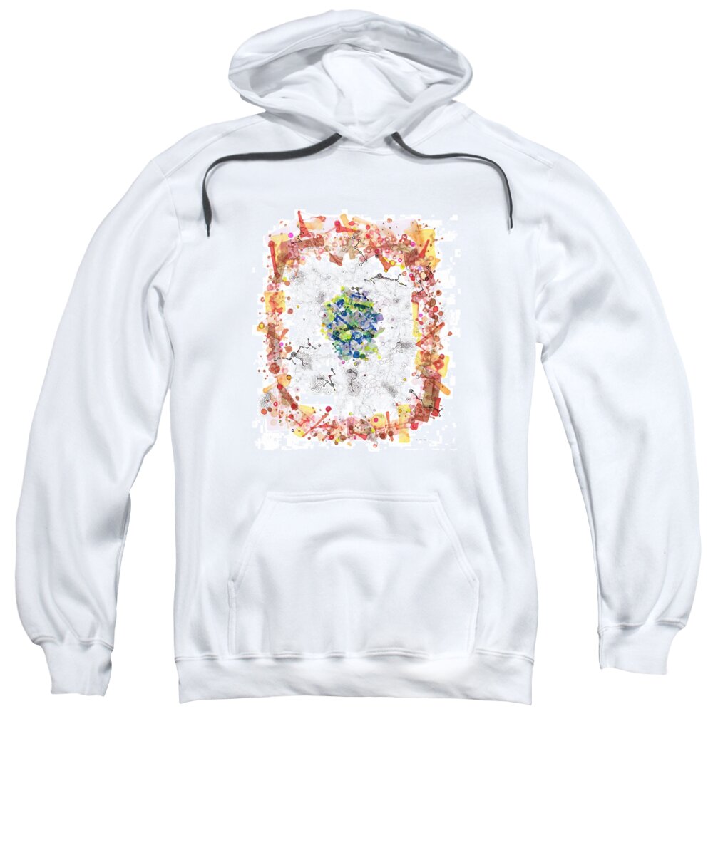 Cell Sweatshirt featuring the drawing Cellular Generation by Regina Valluzzi