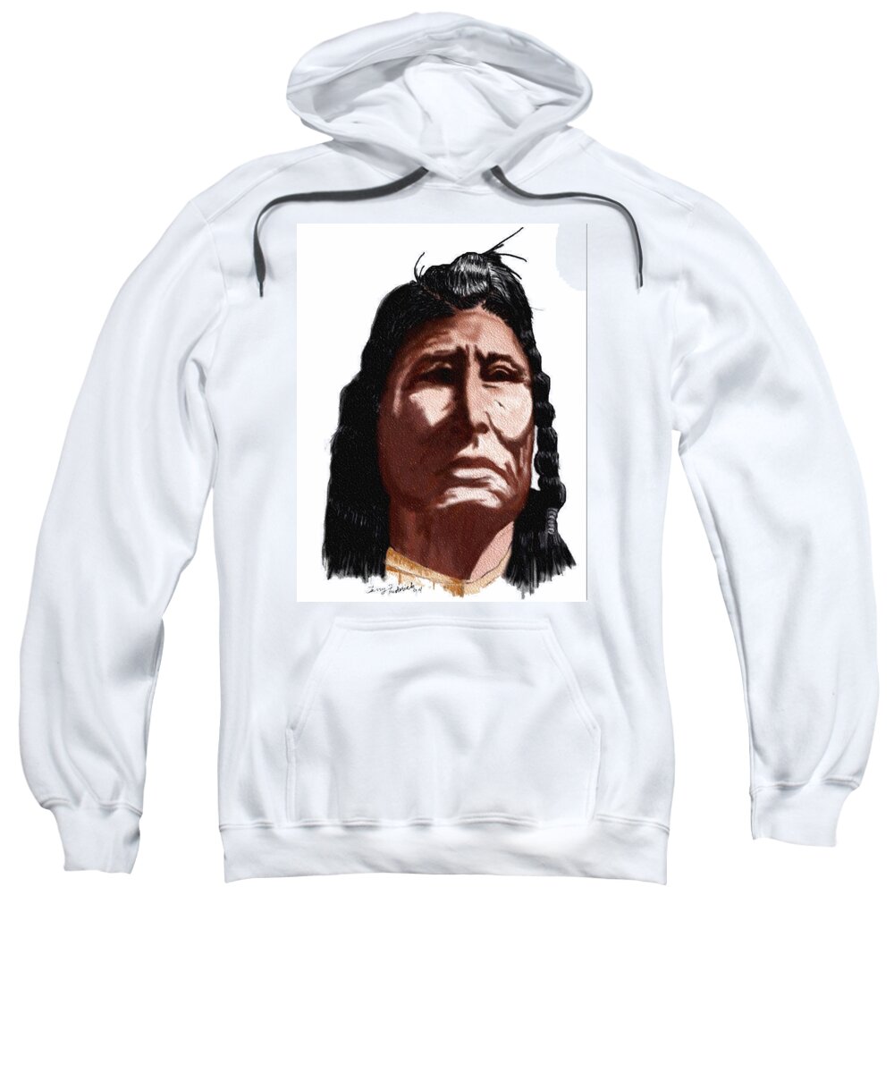Chief Sweatshirt featuring the digital art Chief by Terry Frederick