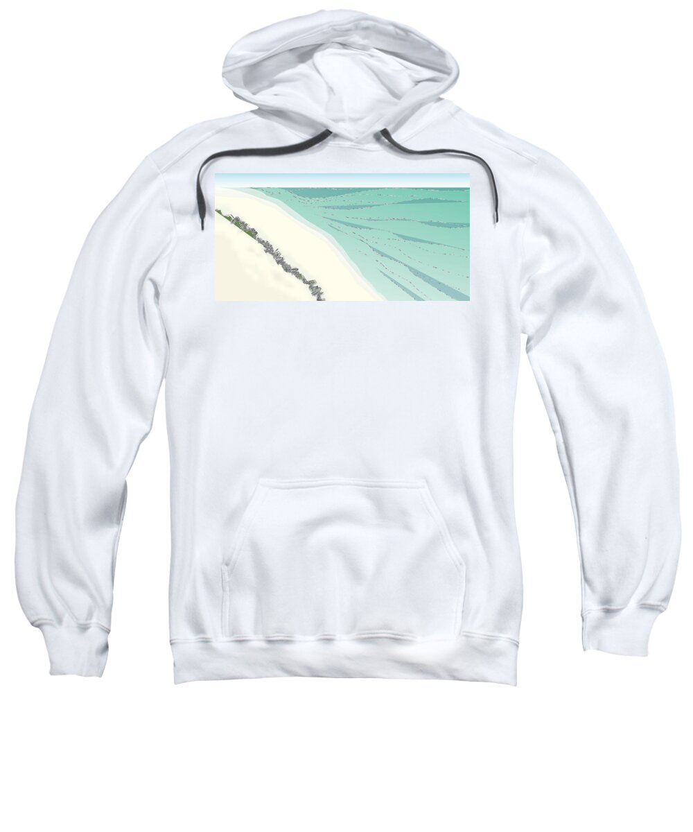 Coast Sweatshirt featuring the digital art Coastal Wash by Kevin McLaughlin