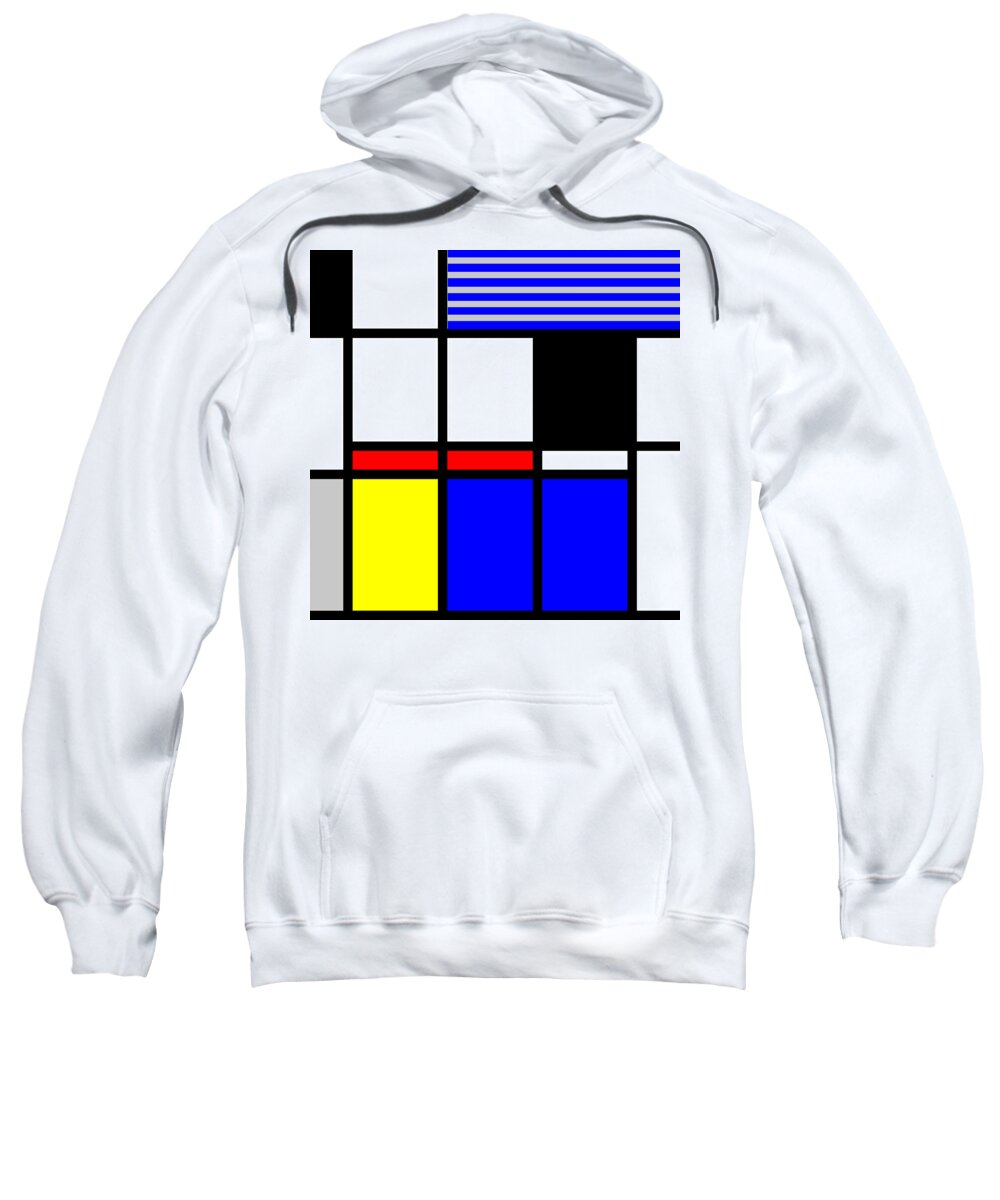 Mondrian Sweatshirt featuring the mixed media Composition 117 by Dominic Piperata
