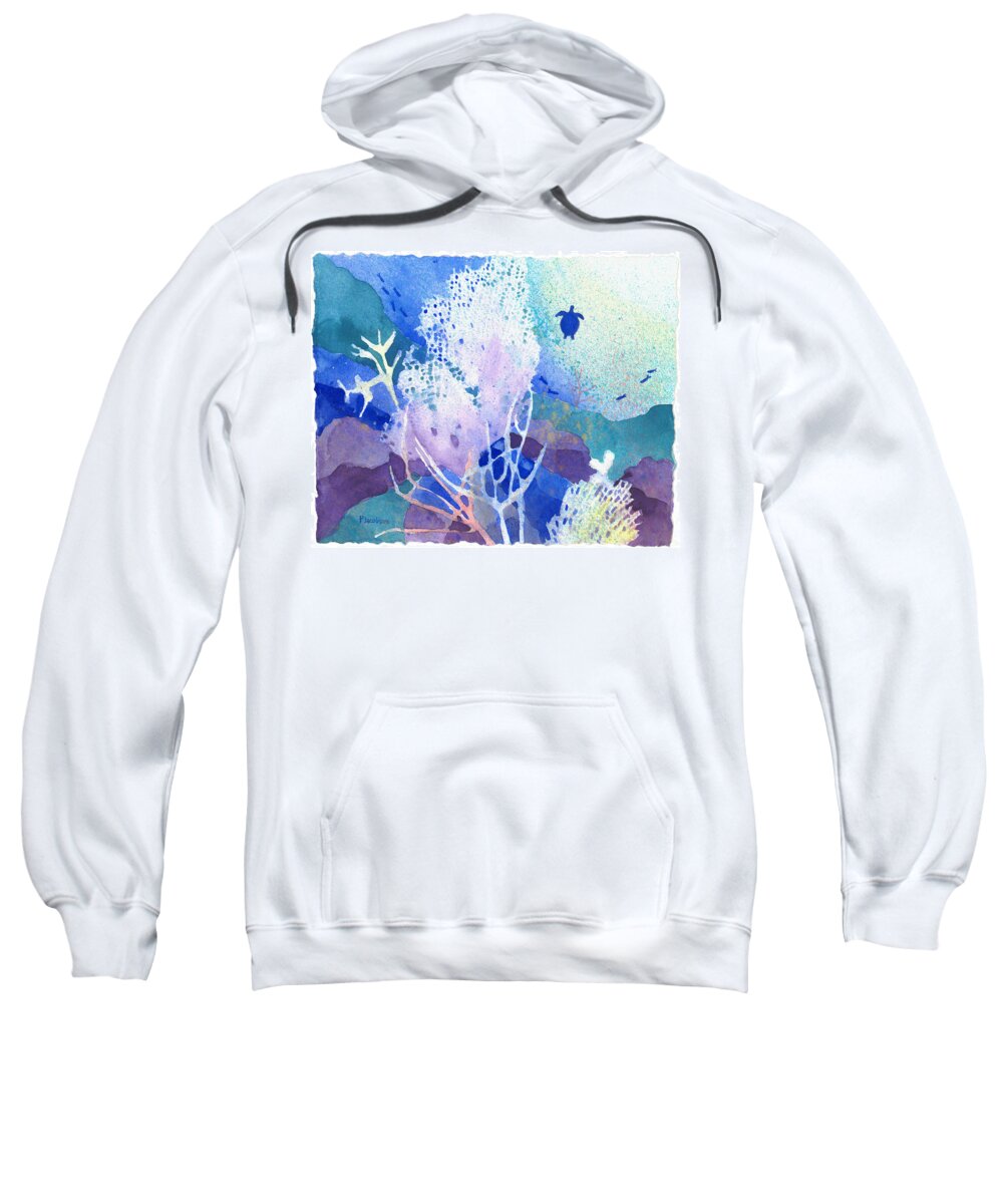 Coral Reefs Sweatshirt featuring the painting Coral Reef Dreams 5 by Pauline Walsh Jacobson