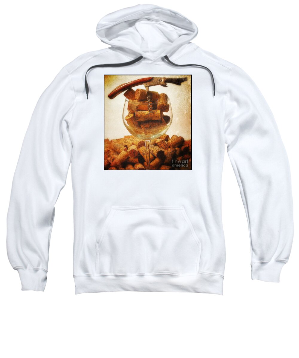 Grunge Sweatshirt featuring the photograph Corks and elegant corkscrew by Stefano Senise