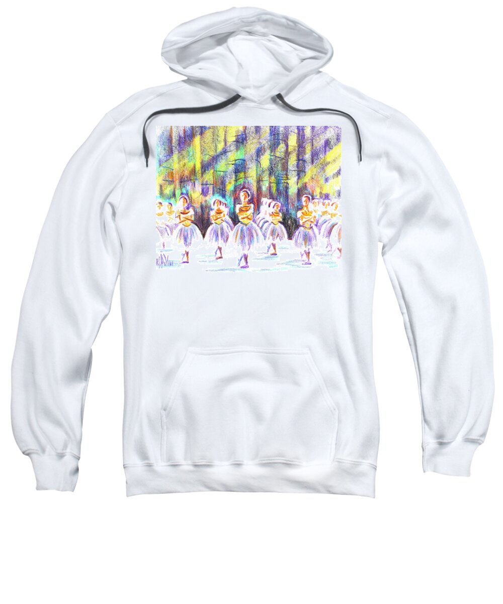 Kipdevore Sweatshirt featuring the painting Dancers in the Forest by Kip DeVore
