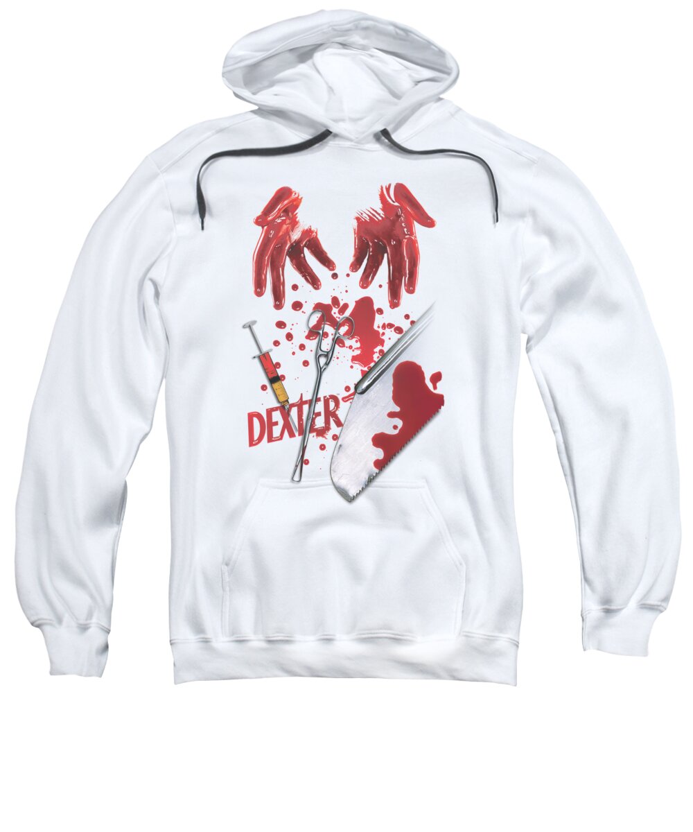 Dexter Sweatshirt featuring the digital art Dexter - Tools Of The Trade by Brand A
