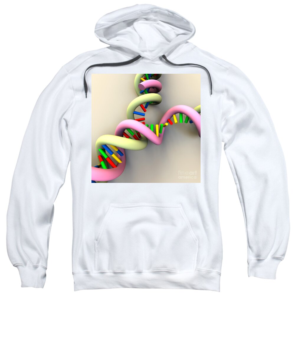 Acid Sweatshirt featuring the digital art DNA Replication Fork #7 by Russell Kightley