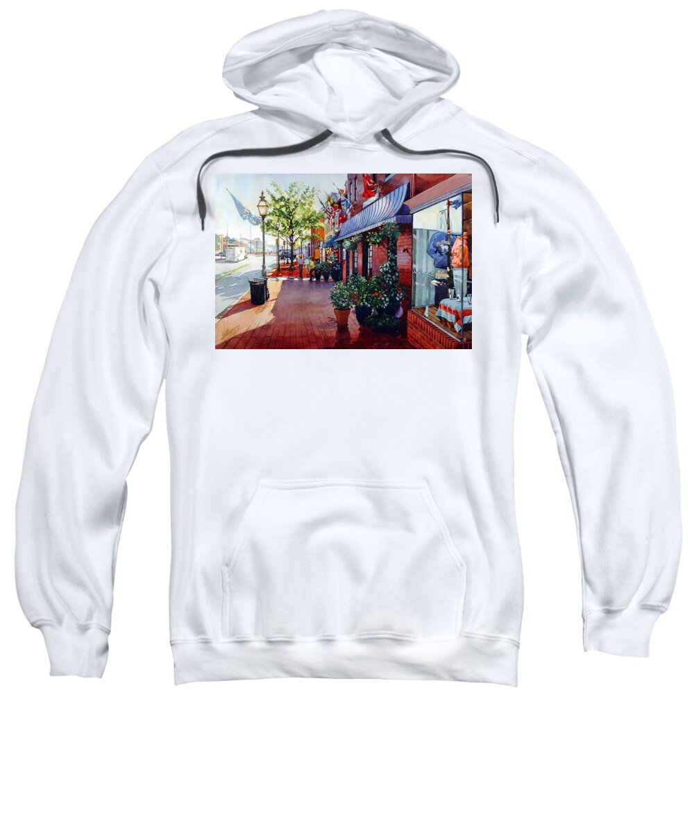 Landscape Sweatshirt featuring the painting Down to the Waterfront by Mick Williams