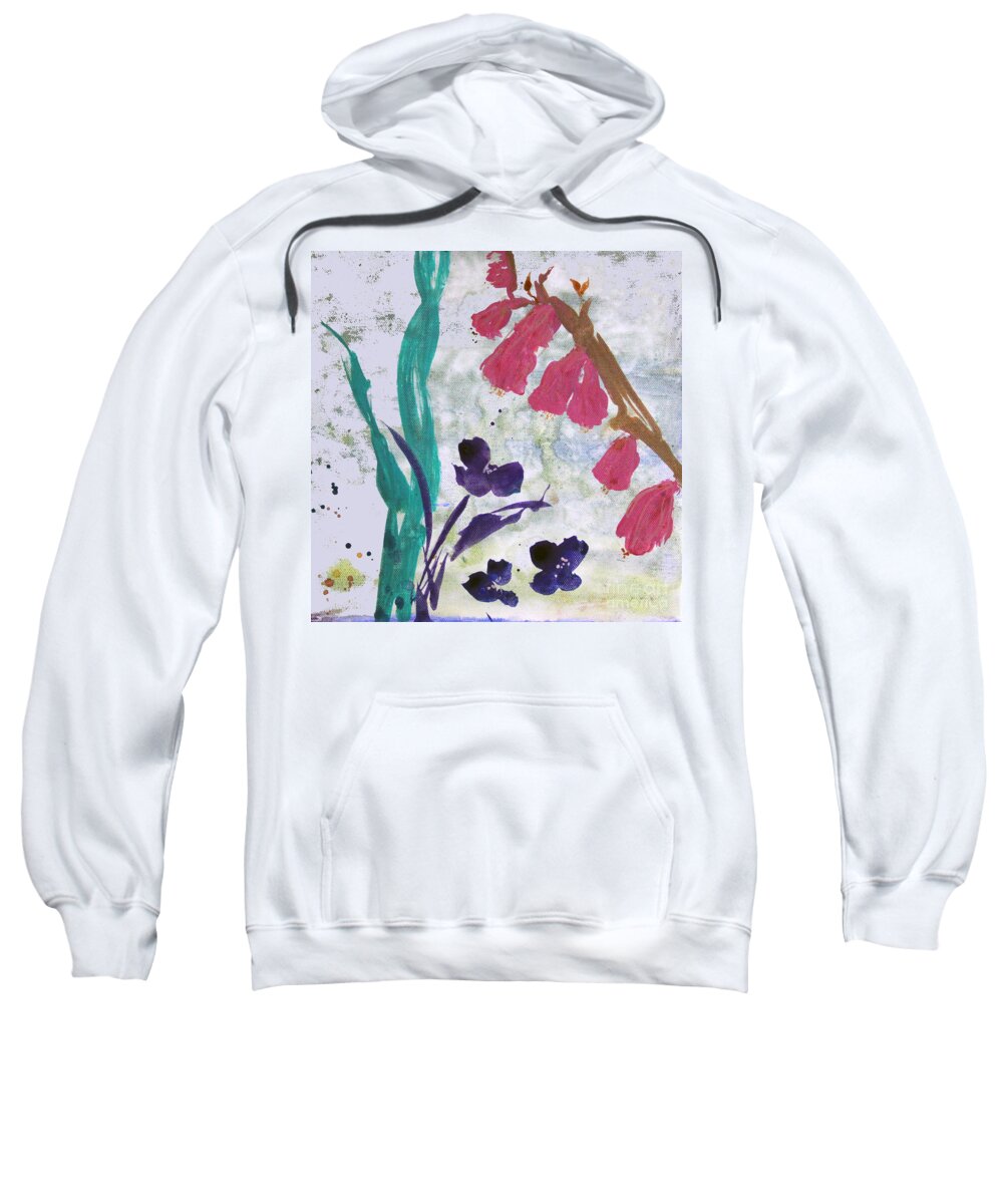 Dreamy Day Flowers Sweatshirt featuring the painting Dreamy Day Flowers by Robin Pedrero