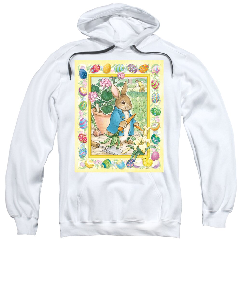 Easter Sweatshirt featuring the digital art Easter Bunny by Randy Wollenmann
