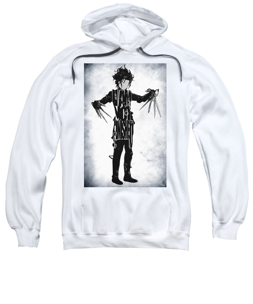 Edward Scissorhands Sweatshirt featuring the digital art Edward Scissorhands - Johnny Depp by Inspirowl Design