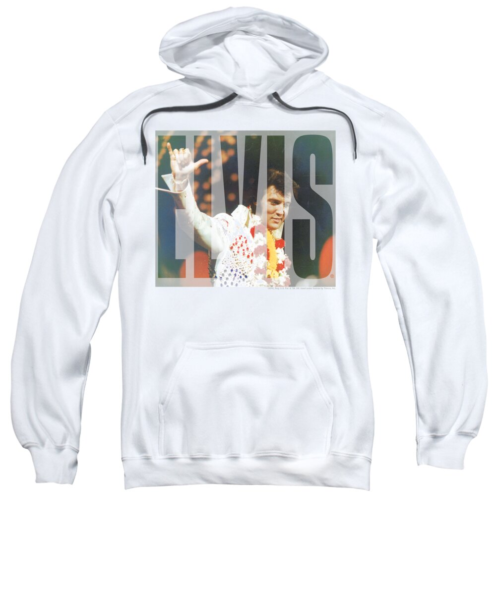  Sweatshirt featuring the digital art Elvis - Aloha Knockout by Brand A