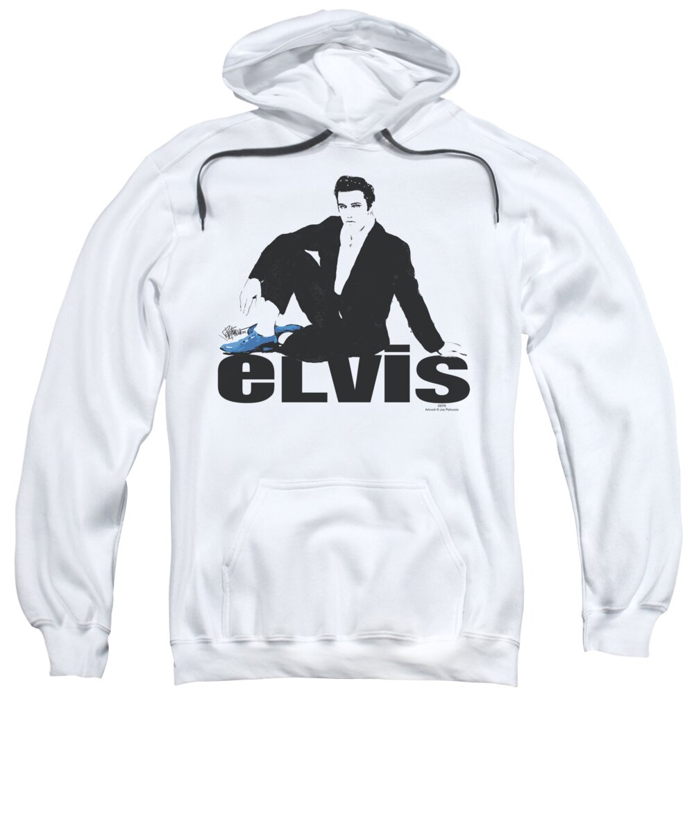 Elvis Sweatshirt featuring the digital art Elvis - Blue Suede by Brand A