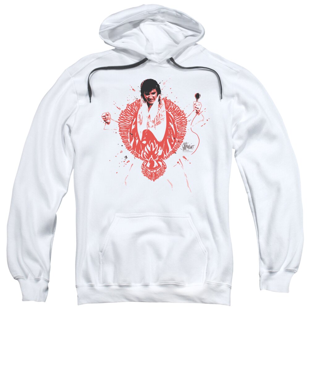 Elvis Sweatshirt featuring the digital art Elvis - Red Pheonix by Brand A