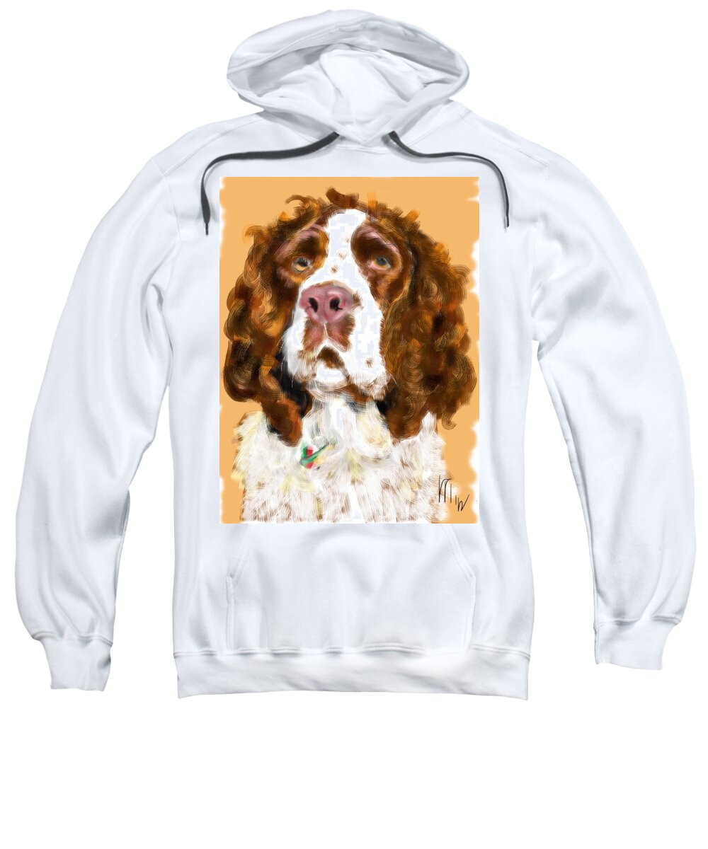 Dog Sweatshirt featuring the painting English Springer by Lois Ivancin Tavaf