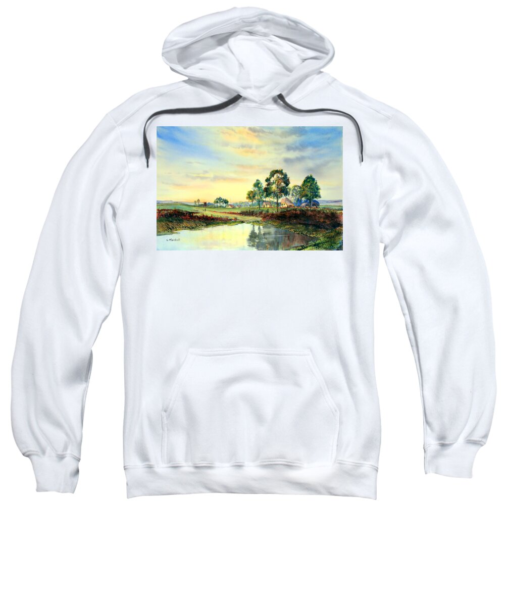 Watercolour Sweatshirt featuring the painting Evening Falls by Glenn Marshall