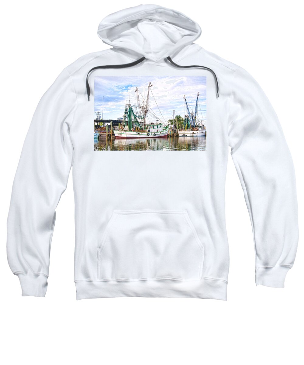 'shrimp Boat' Sweatshirt featuring the photograph Evening Tide by Scott Hansen