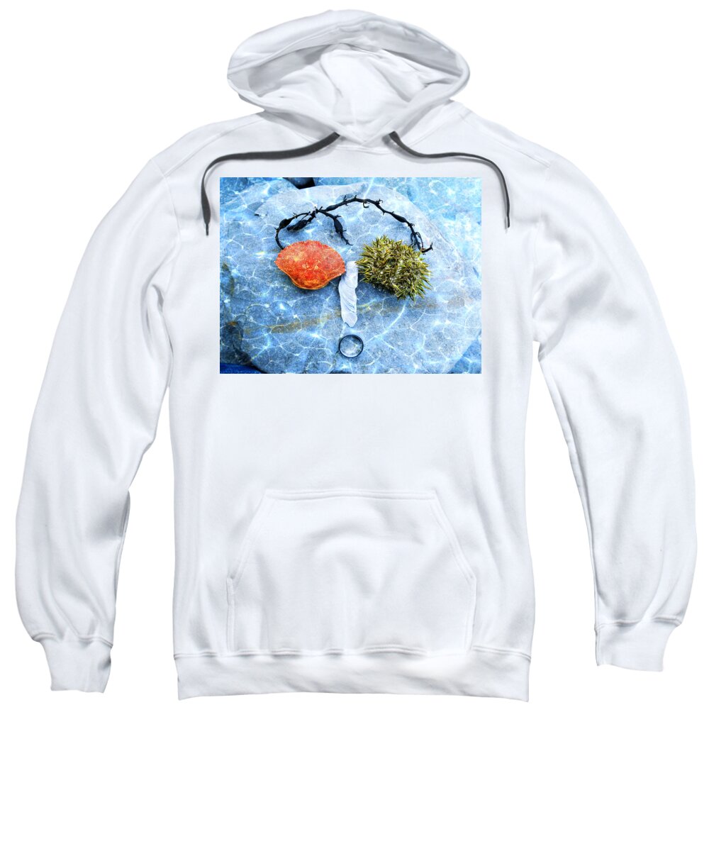 Face Sweatshirt featuring the photograph Face On The Beach by Zinvolle Art